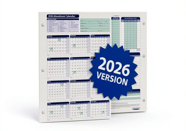 ComplyRight Attendance Calendar Card 2026 Paper HR-4