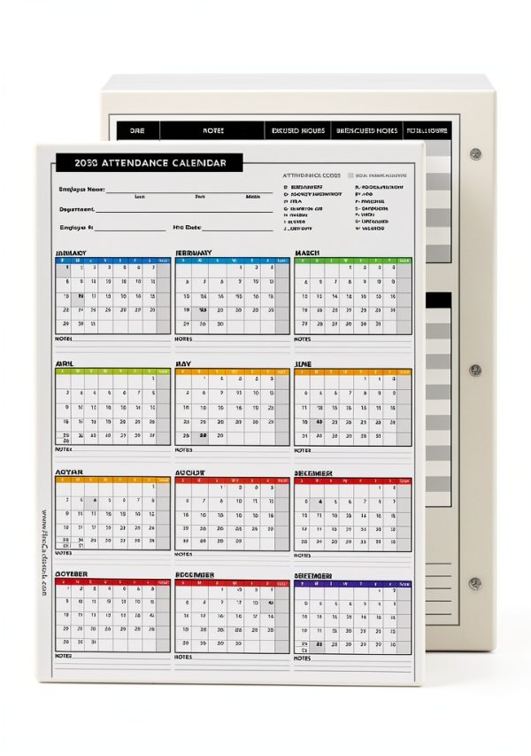 Attendance Calendar Card Superfine Printing Office Forms-0