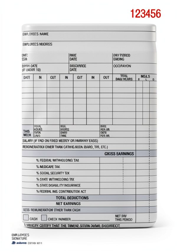 Adams Payroll Record Book Carbonless Forms L Shape-0