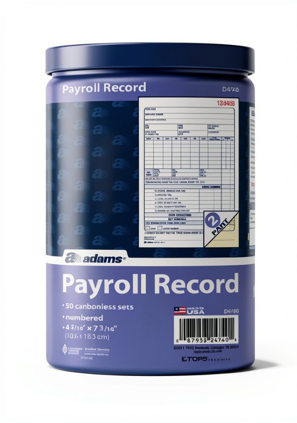 Adams Payroll Record Book Carbonless Forms L Shape-1