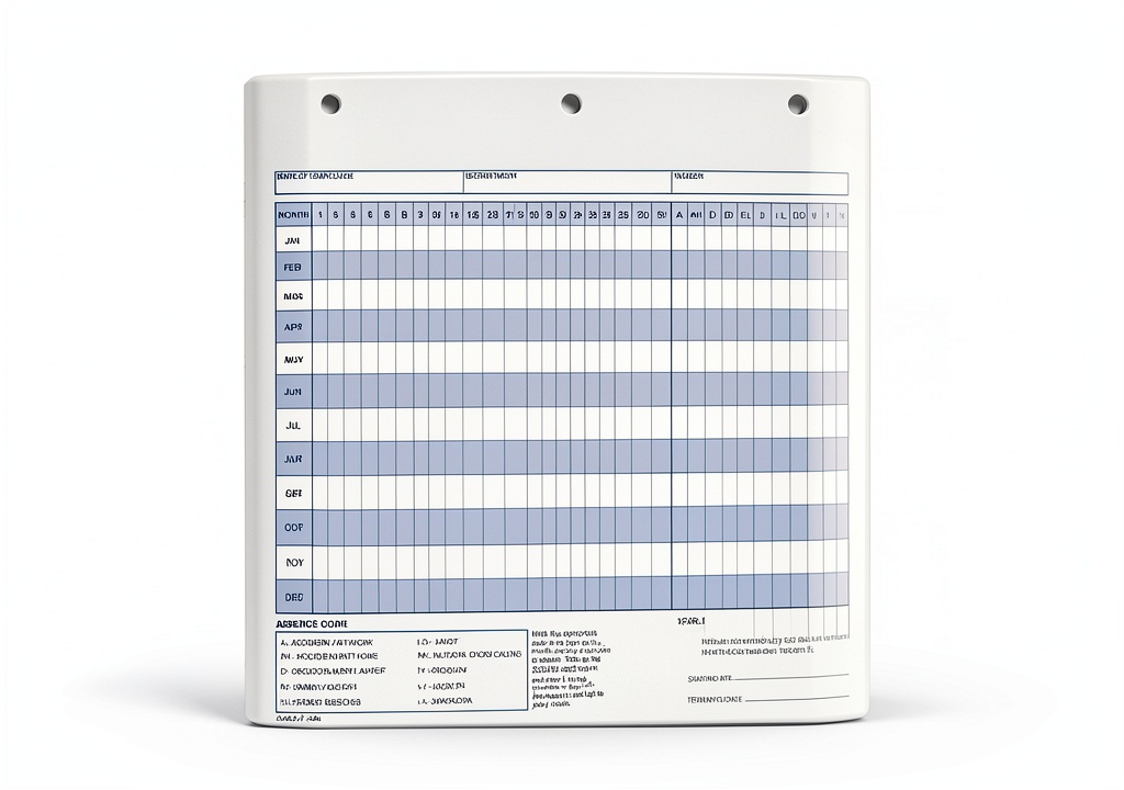 'Adams Daily Attendance Record form showing blue ink on white paper'