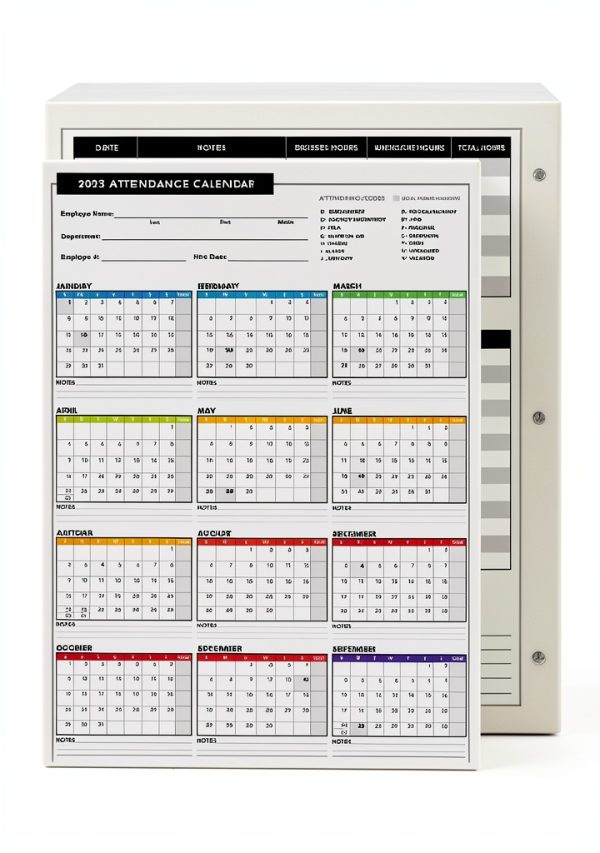 Attendance Calendar Card Superfine Printing Office Personnel-0