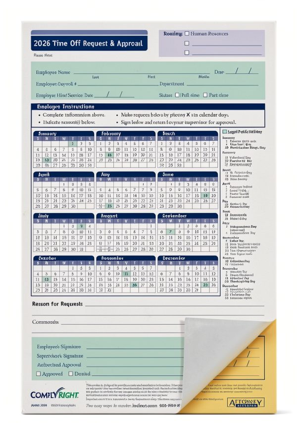 ComplyRight Attendance Calendar Card HR Management Forms-3