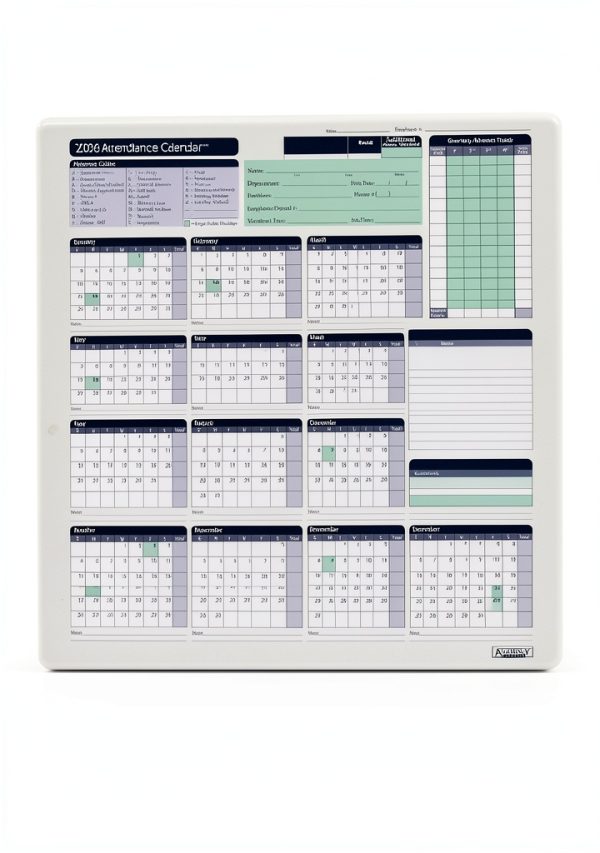 ComplyRight Attendance Calendar Card 2026 Paper HR-0