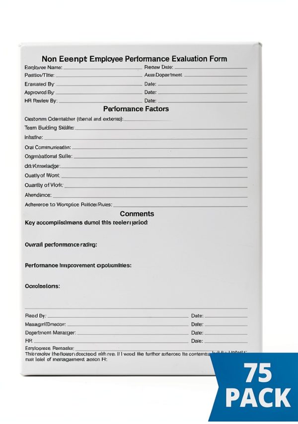 Non-Exempt Employee Review Forms J J Keller 75-Pack-1