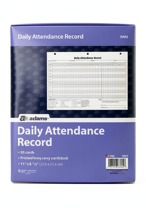 Adams Daily Attendance Record White Paper 2 Drawer Form-1