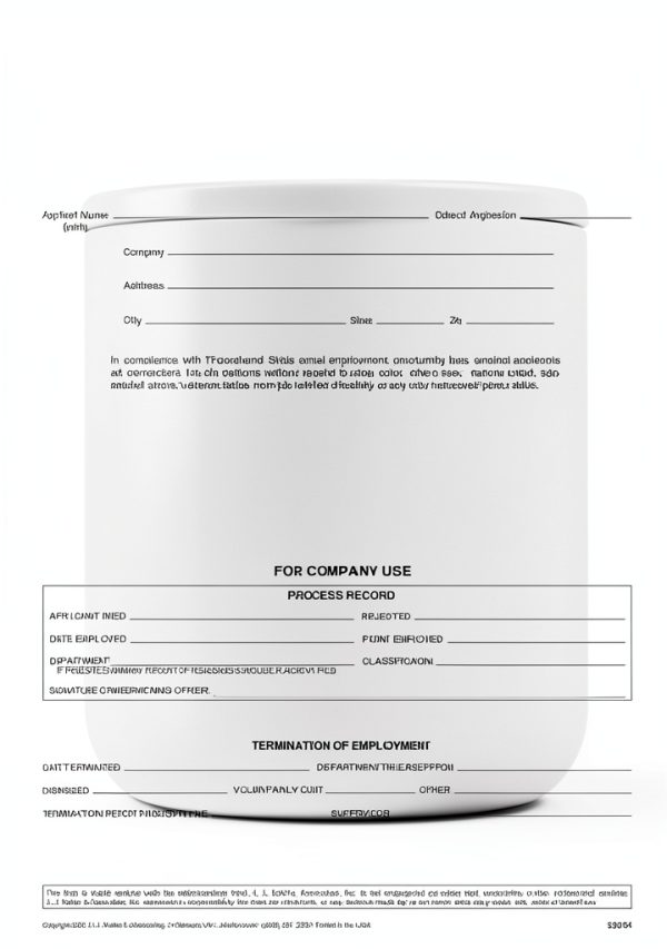 J J Keller Employment Application Paper Forms 25 Pack-0