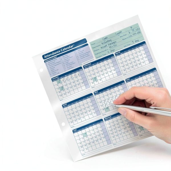 ComplyRight Attendance Calendar Card 2026 Paper HR-5