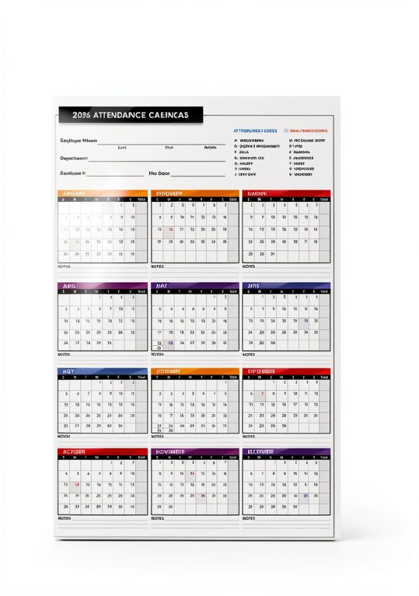 S Superfine Printing Attendance Calendar Card Letter Size-4