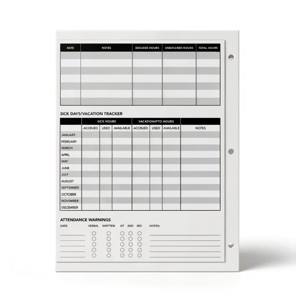 Attendance Calendar Card Superfine Printing Office Personnel-5