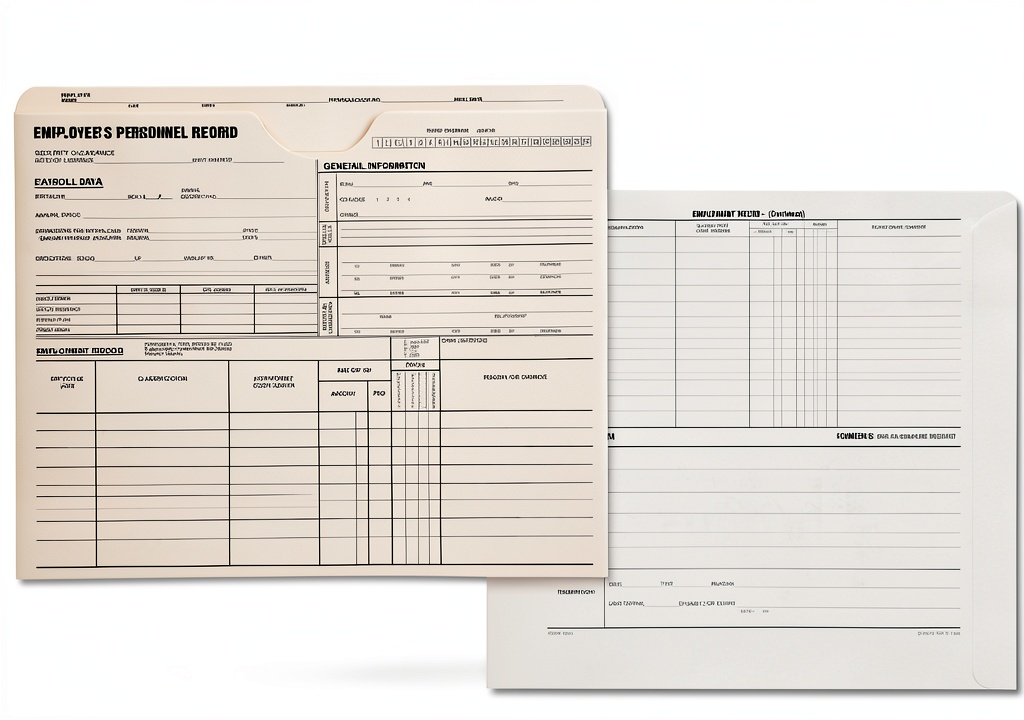 Personnel records folder showing external record sections and color-coding labels