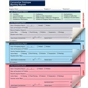 ComplyRight Employee Warning Forms 50 Pack Carbonless Paper-0