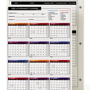 S Superfine Printing Attendance Calendar Card Letter Size-0
