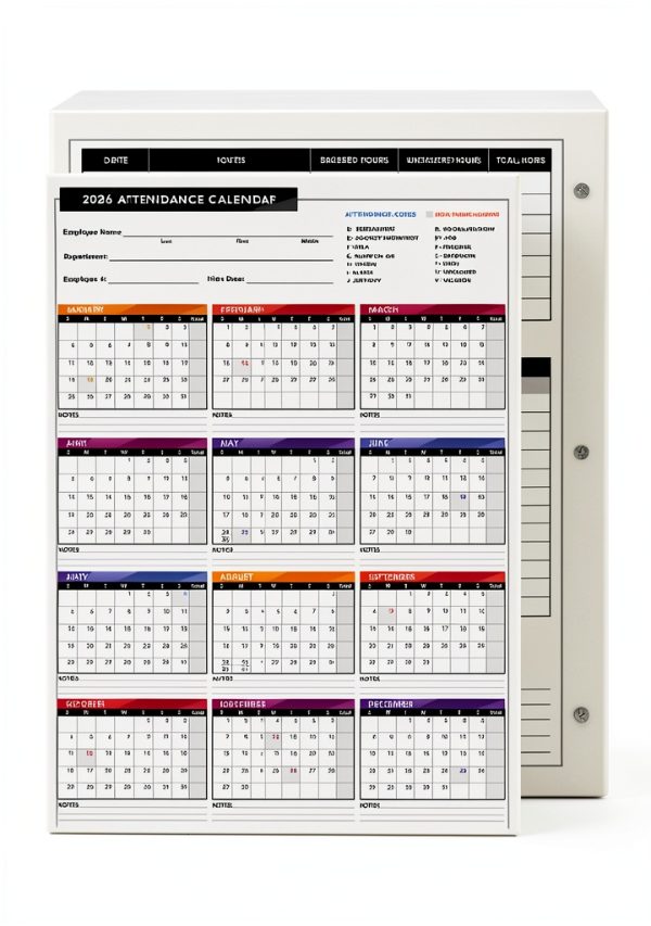 S Superfine Printing Attendance Calendar Card Letter Size-0