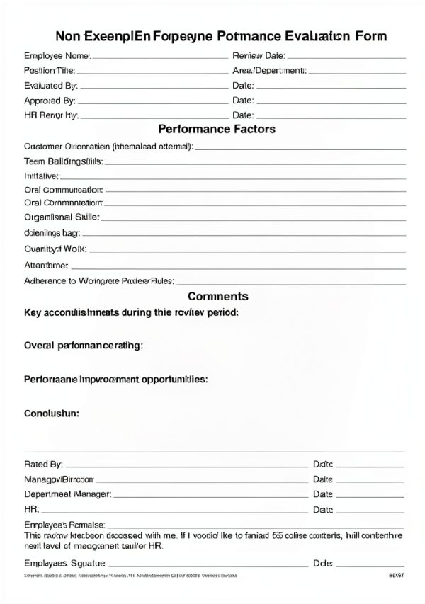Non-Exempt Employee Review Forms J J Keller 75-Pack-0