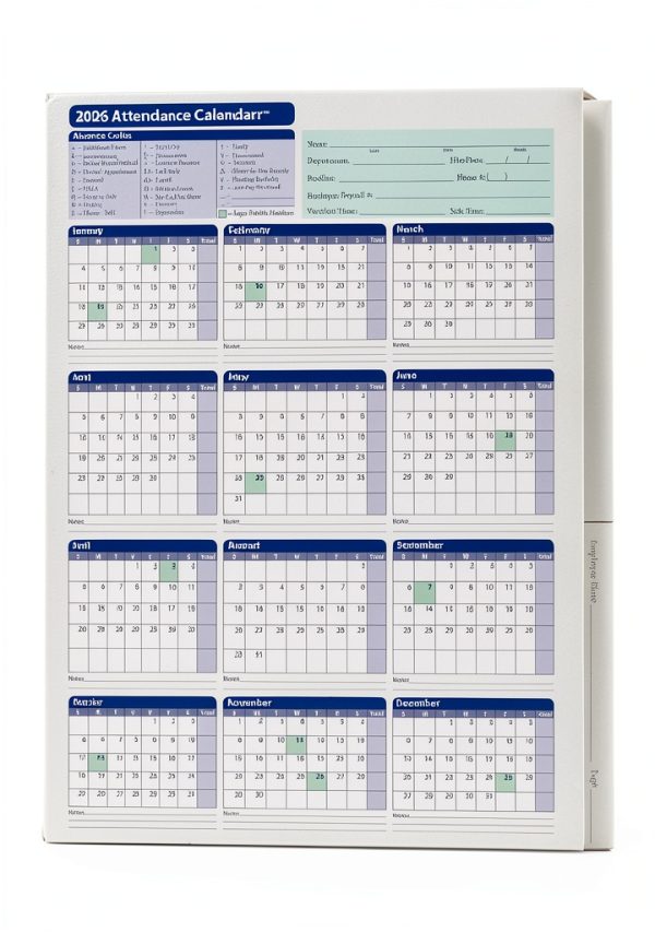 ComplyRight Attendance Calendar Card 2026 HR Management-0