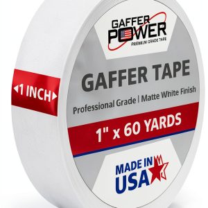 Gaffer Tape 1 Inch 60 Yards White Gaffer Power Heavy Duty No Residue-0
