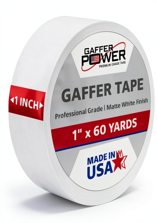 Gaffer Tape 1 Inch 60 Yards White Gaffer Power Heavy Duty No Residue-0