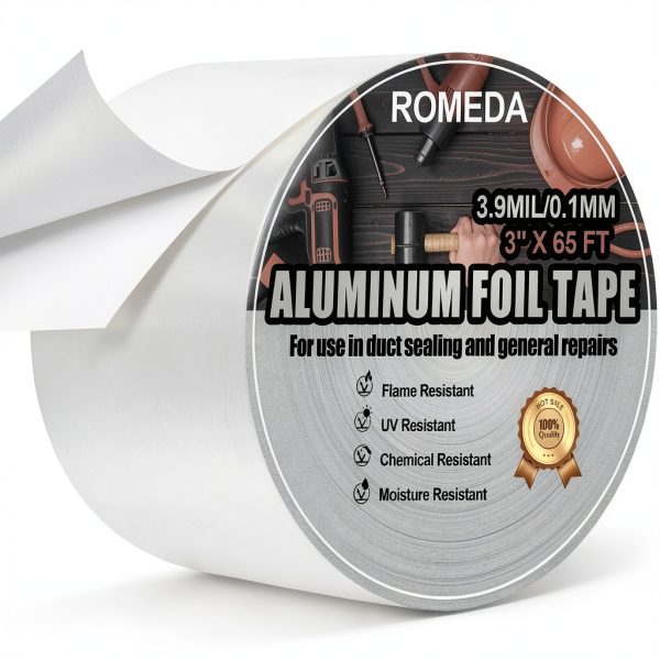 Romeda Aluminum Foil Tape 3 Inch x 65 Ft Heat Resistant Duct Tape-0