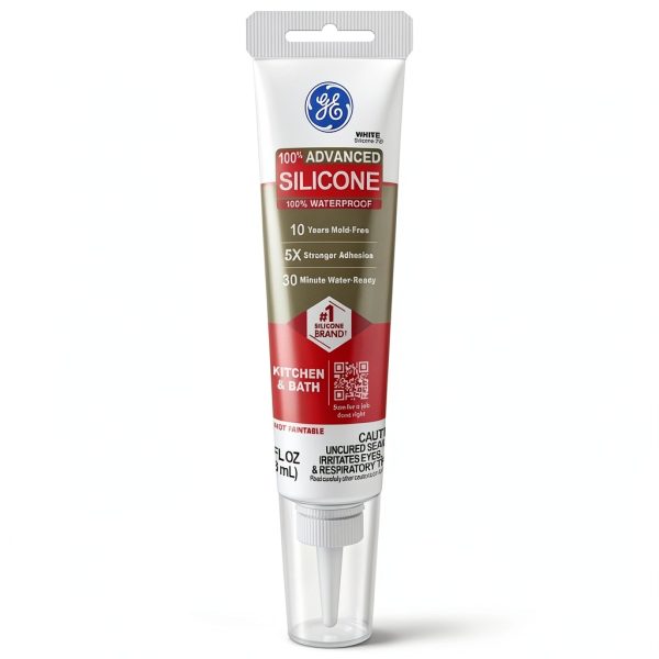 Silicone Caulk White 1 Pack Henkel Waterproof Low Odor Sealant-0