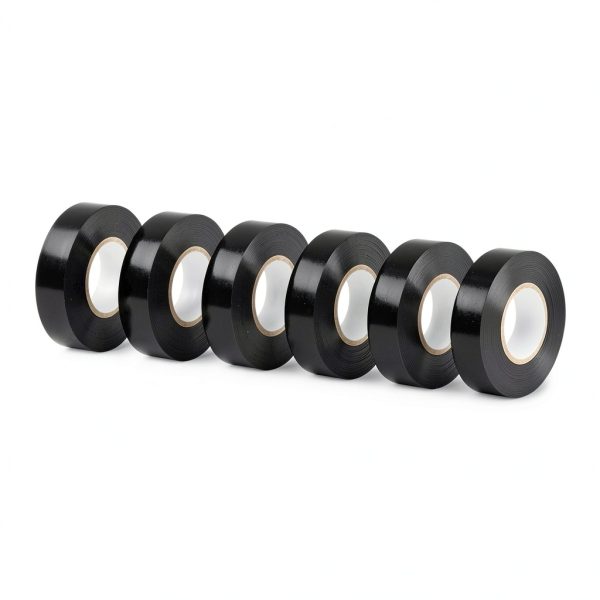 Amazon Basics 3/4in Black Vinyl Electrical Tape Pack of 6 Rolls 60ft-0