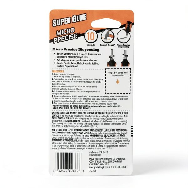 Gorilla Super Glue Micro Precise Gel Gel Formula Pack of 1 or 2-5