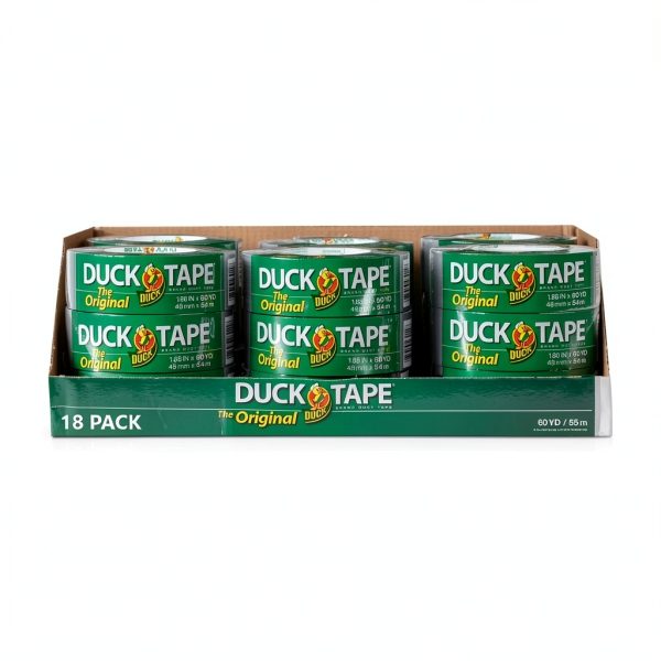Duck Duct Tape 18‑Roll Silver Vinyl Tape Strong Waterproof Adhesion-0