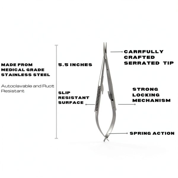 ARTMAN Instruments Castroviejo Needle Holder 5.5 Inches Straight with Lock – Precision Dental & Surgical Micro Suturing Instrument, Stainless Steel-7