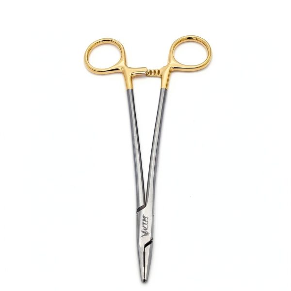 TC Mayo Hegar Needle Holder 10in Tungsten Carbide Gold Rings TEK MED-3
