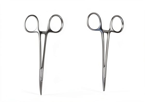 ARTMAN INSTRUMENTS Artery Forceps Set of 2 Curved & Straight 5 inches Blue Plasma Mosquitoes Precision Kelly Hemostats for Nurses, Fishing Forceps, Fly Tying, Crafts and Hobby Forceps Clamps-2