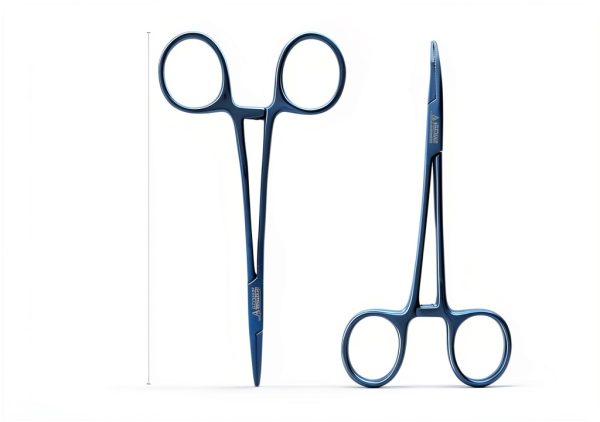ARTMAN INSTRUMENTS Artery Forceps Set of 2 Curved & Straight 5 inches Blue Plasma Mosquitoes Precision Kelly Hemostats for Nurses, Fishing Forceps, Fly Tying, Crafts and Hobby Forceps Clamps-5