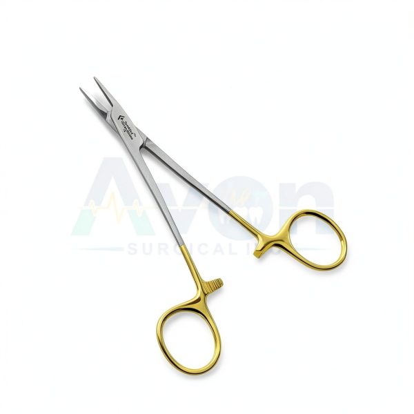 Serrated Mayo Hegar Needle Holder 5.5" WSI Gold Rings Stainless Steel-6
