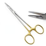 Serrated Mayo Hegar Needle Holder 5.5" WSI Gold Rings Stainless Steel-0