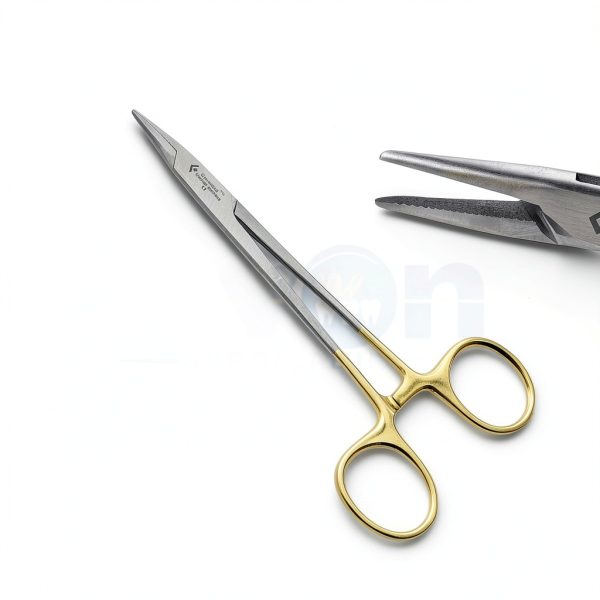 Serrated Mayo Hegar Needle Holder 5.5" WSI Gold Rings Stainless Steel-8