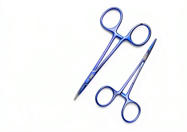 ARTMAN INSTRUMENTS Artery Forceps Set of 2 Curved & Straight 5 inches Blue Plasma Mosquitoes Precision Kelly Hemostats for Nurses, Fishing Forceps, Fly Tying, Crafts and Hobby Forceps Clamps-4