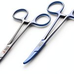 ARTMAN INSTRUMENTS Artery Forceps Set of 2 Curved & Straight 5 inches Blue Plasma Mosquitoes Precision Kelly Hemostats for Nurses, Fishing Forceps, Fly Tying, Crafts and Hobby Forceps Clamps-0