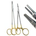 Tungsten Carbide Ryder Needle Holder WSI 6in/7in Gold Handle Steel-0